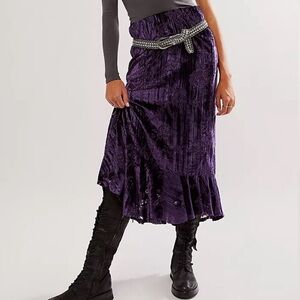 Free People Ivy Burnout Velvet Skirt